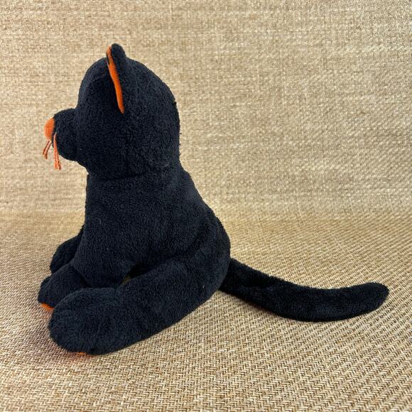 Ty Pluffies “Trickery” Black & Orange Cat – 2008, 8" - Picture 4 of 7